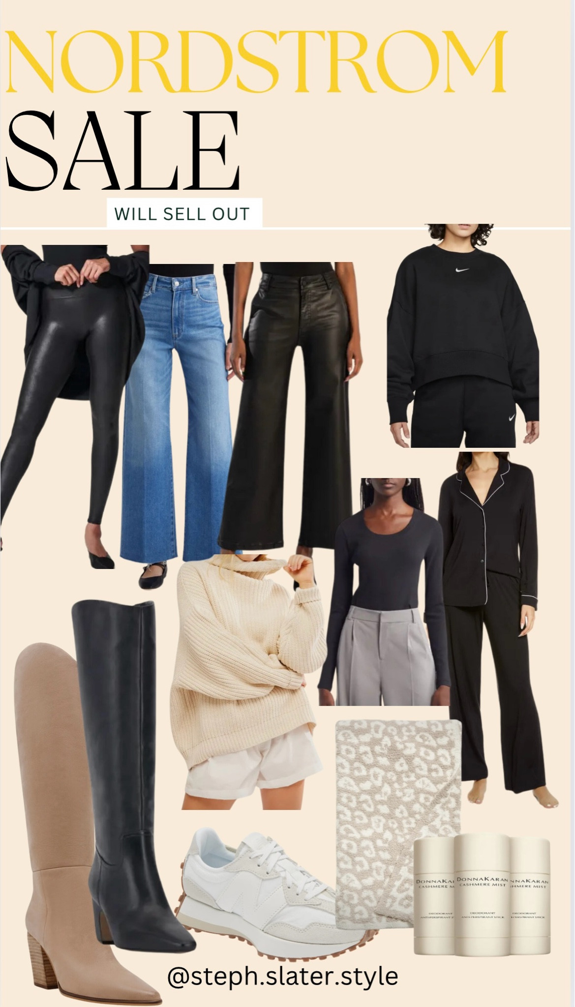Nordstrom sale! Top picks that always sell out first. Spanx faux leather leggings. Paige denim. Denim. Boots. Boots for fall. Barefoot dreams blanket. Free people on sale. New balance. Comfy sneakers. Athlesiure. 

I size up to a M in the faux leather leggings. I always go up half a size in Steve Madden shoes. I wear my true size in the new balance. I’ve been using this deodorant for years  

#LTKSummerSales #LTKSaleAlert #LTKxNSale