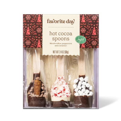 Christmas Hot Cocoa Spoons Marshmallow, Peppermint, and Cinnamon - 2.4oz - Favorite Day™ | Target