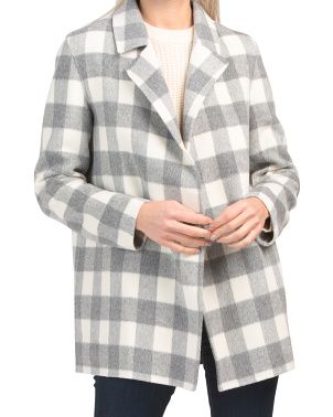 Wool And Cashmere Sileena Luxe Buffalo Plaid Jacket | TJ Maxx