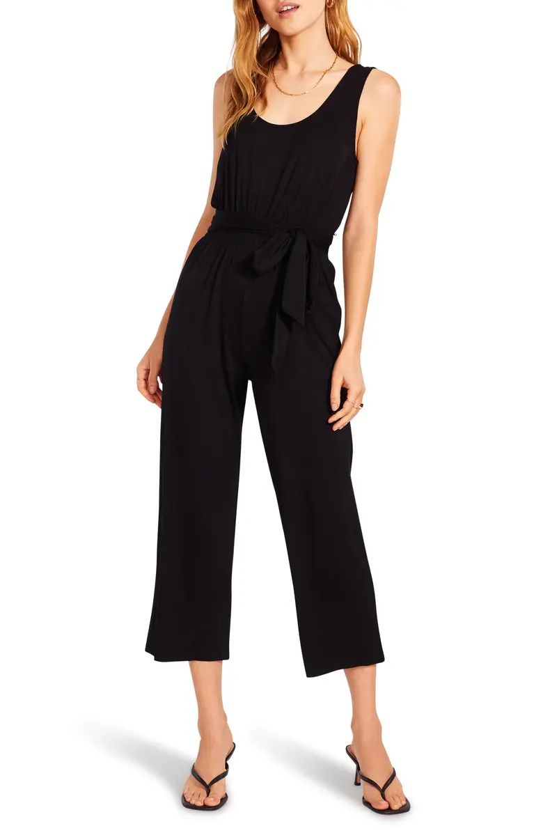 BB Dakota x Steve Madden Nashville Tie Belt Crop Jumpsuit | Nordstrom