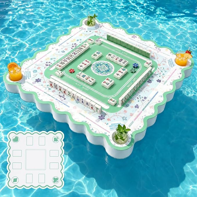 Floating Mahjong Table for Pool,31.5x31.5 Inch Large Waterproof Mahjong Tile Pool Float Board for... | Amazon (US)