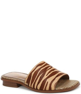 Sabrina Zebra Calf Hair Slide Sandals | Dillard's