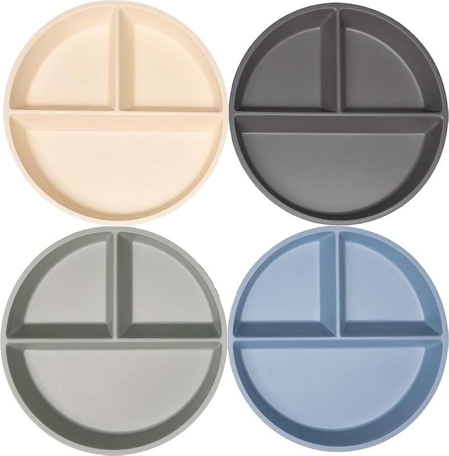 WeeSprout Divided Bamboo Plates for Kids, Kids Plates Made With Food Grade Natural Bamboo, Divide... | Amazon (US)