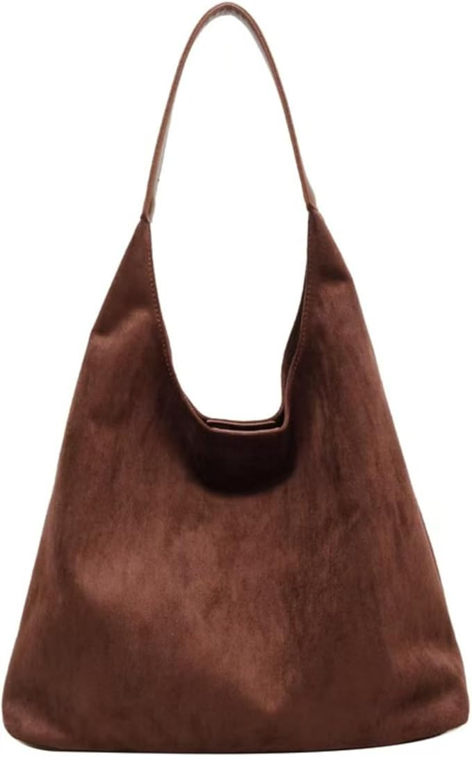 Suede Hobo Bags for Women - Retro Slouchy Office Shoulder Top-handle Tote Handbags | Amazon (US)