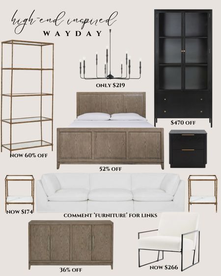 Wayfair’s Way Day is here 5/4 - 5/6 and they’re offering up to 80% off plus free shipping on EVERYTHING!! 
@Wayfair #Wayfairpartner #sale  #Wayfair

Tall cabinet black. Tall cabinet Modern.
Rustic bed wooden. White accent chairs boucle. Brass side table modern. Side table with self. Black night stand modern. White oak dresser modern.