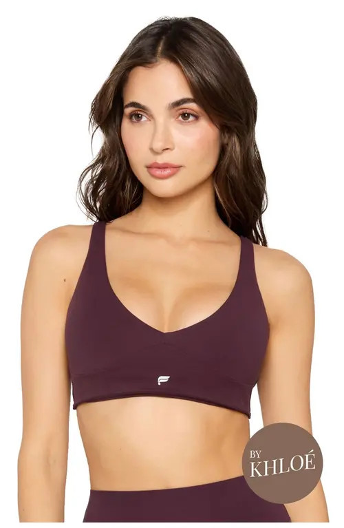 Fabletics PureLuxe Longline Low Impact Bra in Oxblood at Nordstrom, Size Small | Nordstrom