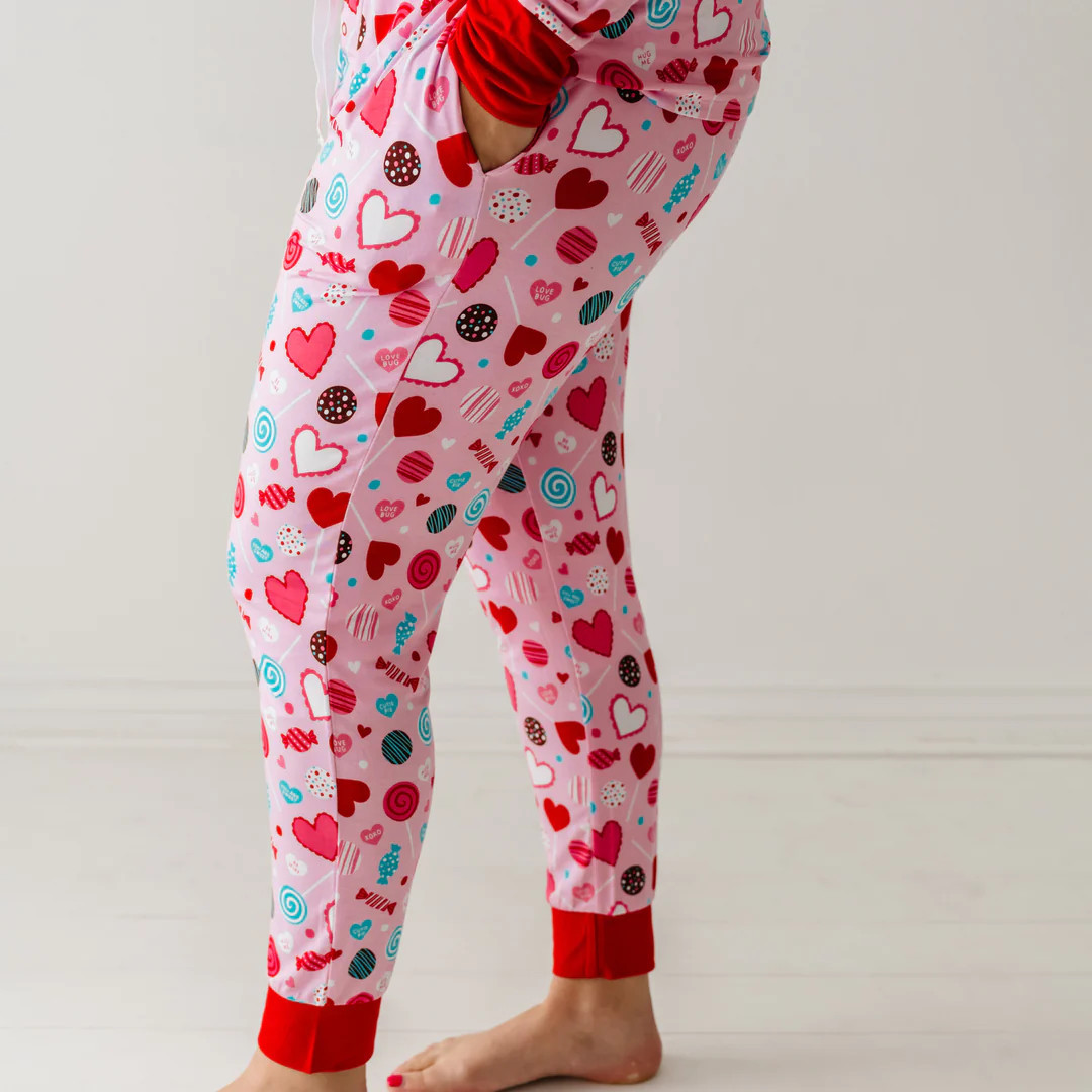 Pink Sweet Valentine Women's Bamboo Viscose Pajama Pants | Little Sleepies