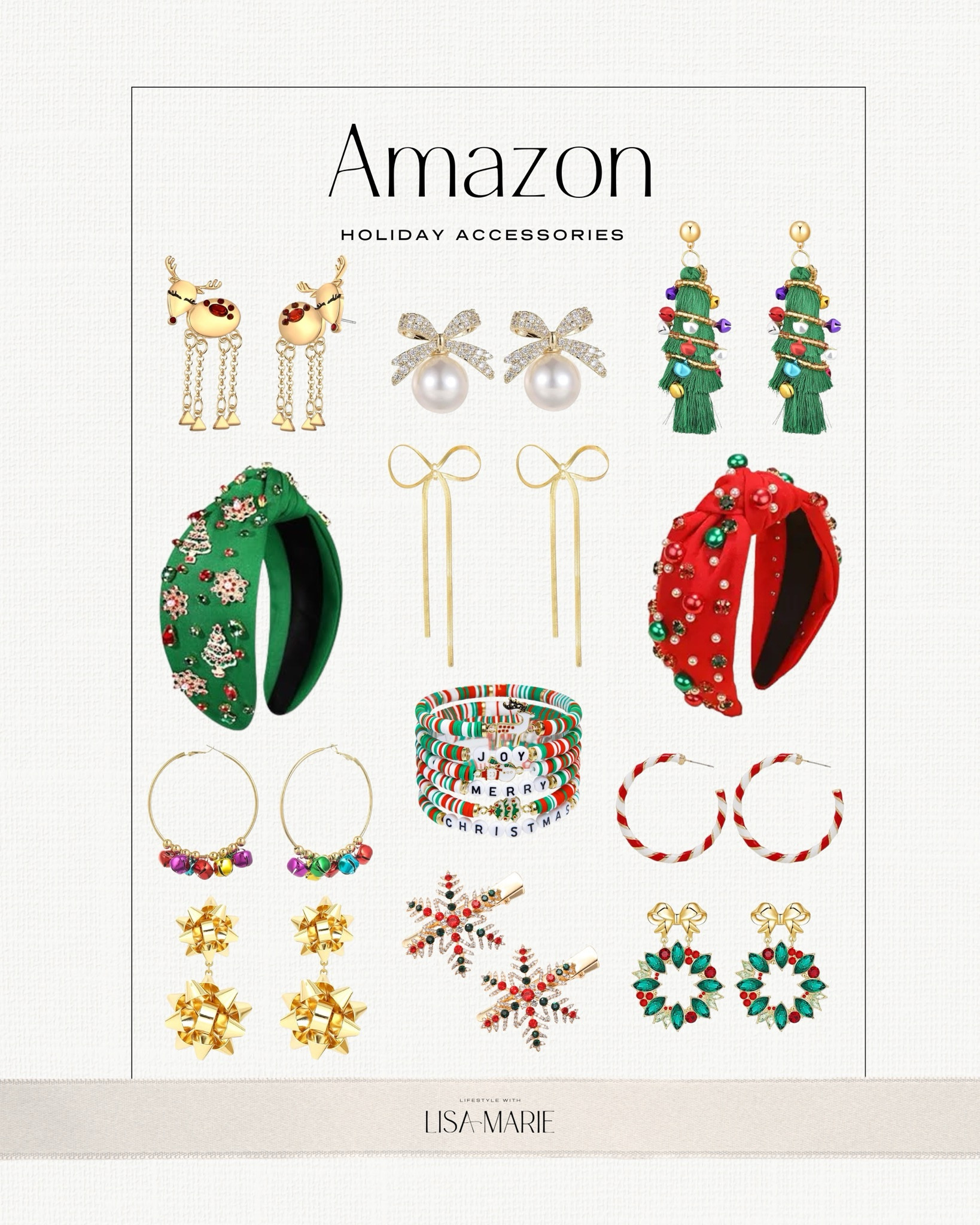 Amazon holiday accessories. Amazon Christmas earrings. Amazon bow earrings. Amazon Christmas headbands. Gift ideas for her. Christmas party. Holiday party. Stocking stuffer ideas. Gift for best friend. White elephant gift.



#LTKParties #LTKGiftGuide #LTKHoliday