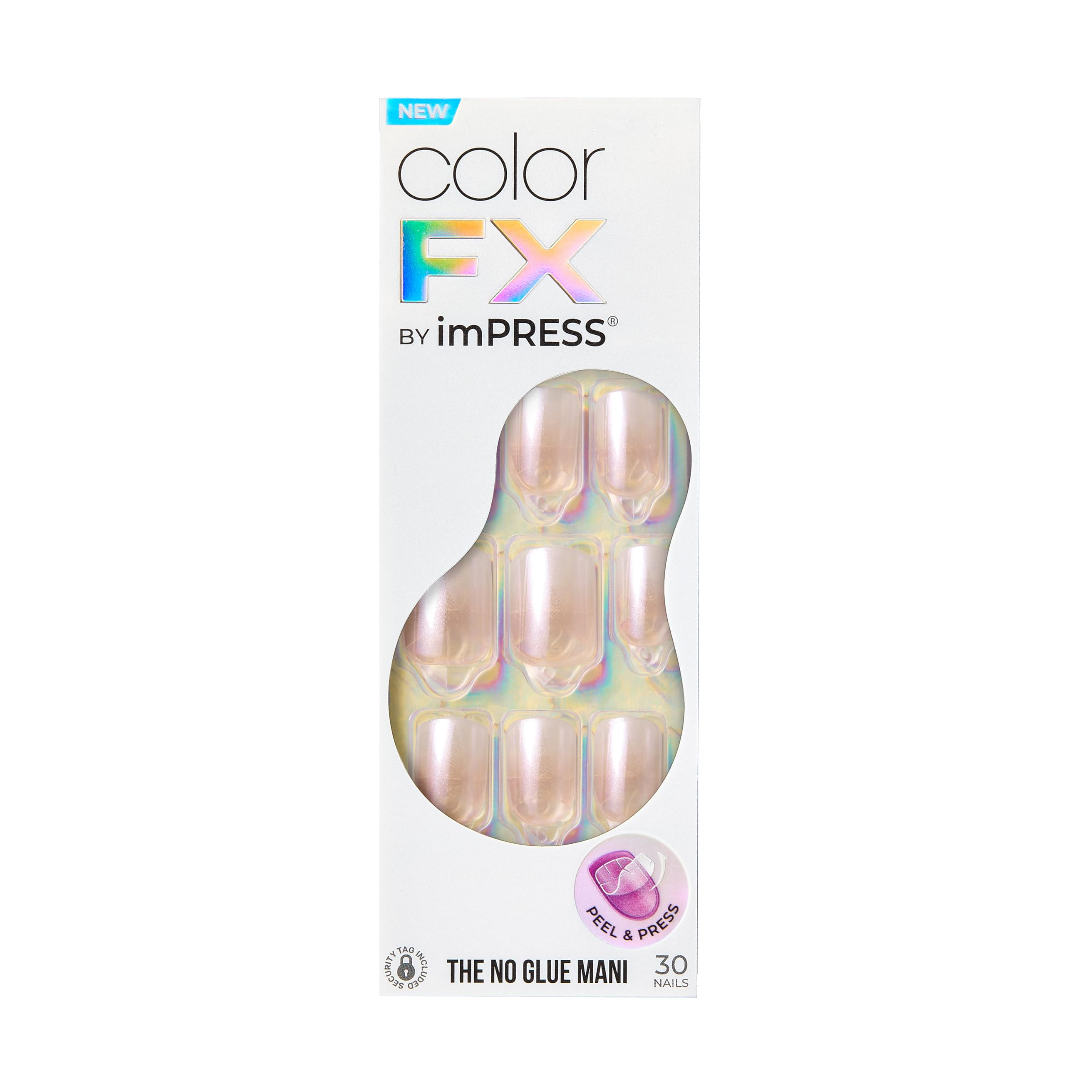 KISS colorFX by imPRESS Press On Nails, ‘Connection’, Solid White, Short Squoval, IMPROVED ad... | Amazon (US)