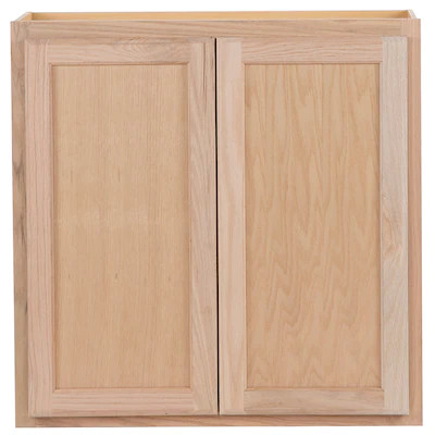 Project Source 30-in W x 30-in H x 12-in D Natural Unfinished Oak Door Wall Fully Assembled Stock... | Lowe's