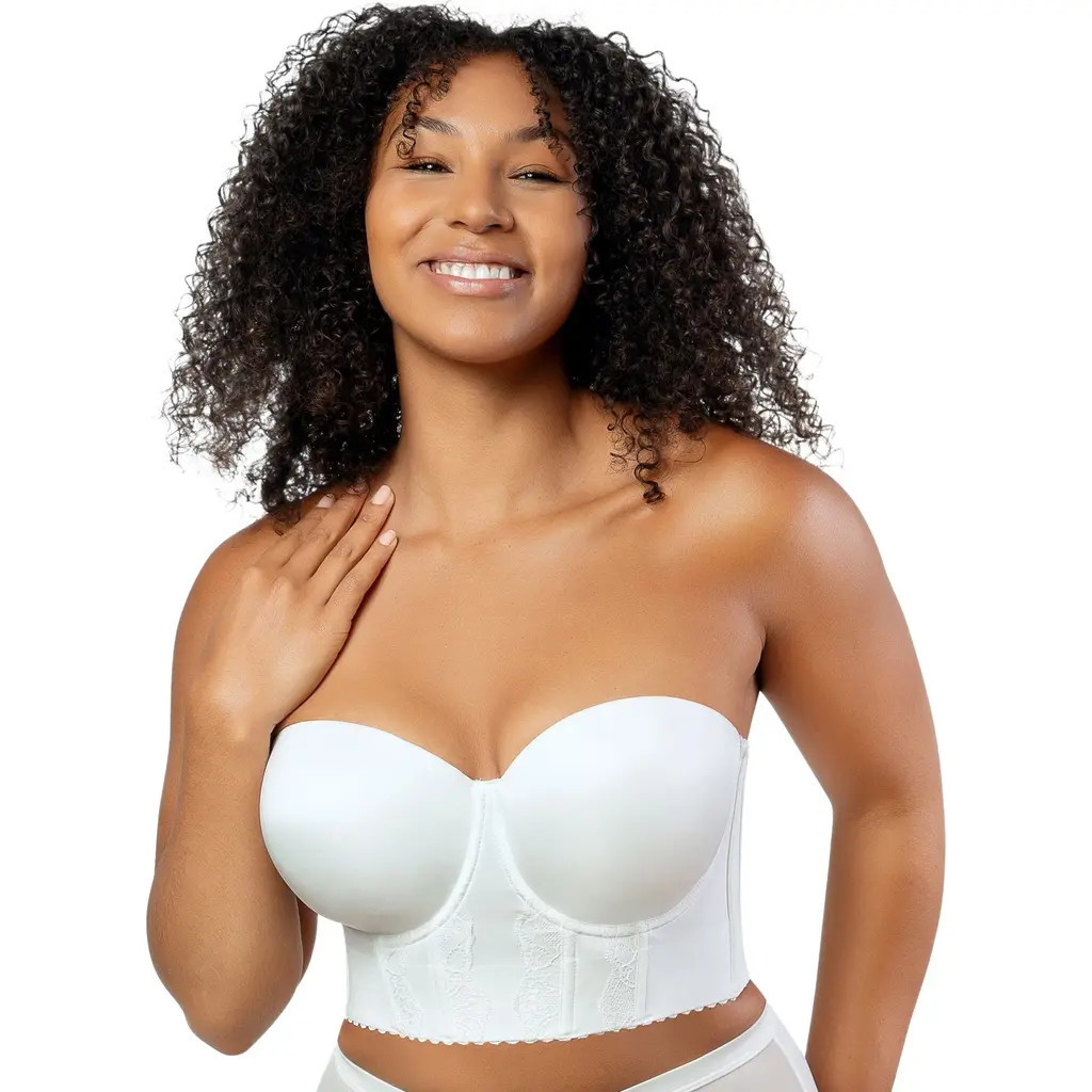 Parfait Elissa Full Busted Strapless Bustier in Pearl White at Nordstrom, Size 30J | Nordstrom