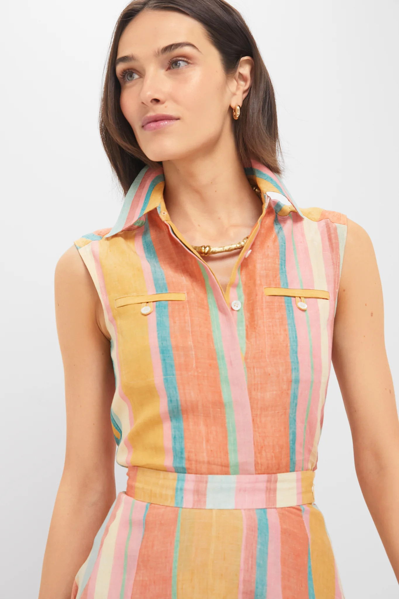 Multi Rainbow Stripes Ylenia Top | Tuckernuck (US)