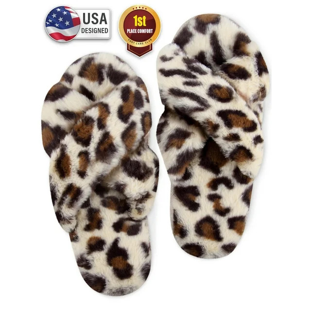 Bergman Kelly Fuzzy House Slippers for Women, Anti-Slip & Open Toe Scuff Style Home Shoes, Clouds... | Walmart (US)
