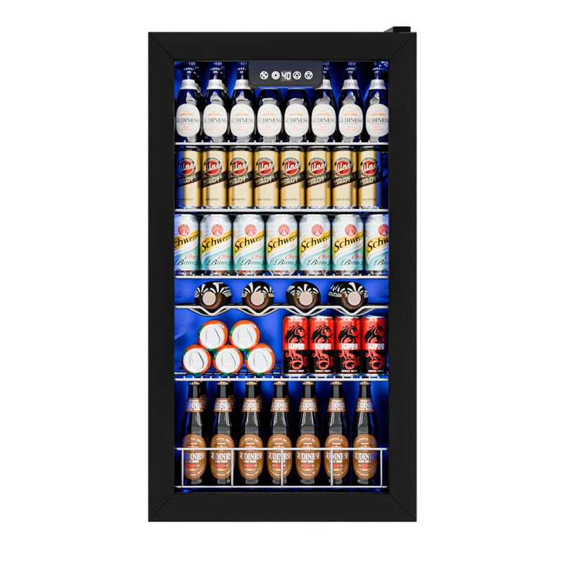 IUDommy 17.8'' W 150 Cans 2.4 Cubic Feet Freestanding/Built-In Wine & Beverage Refrigerator With ... | Wayfair North America