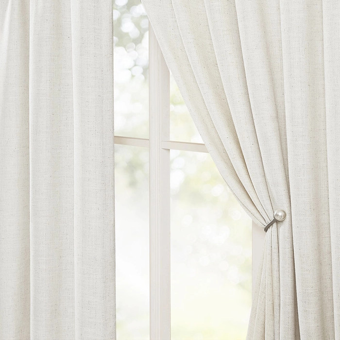 Linen Herringbone Curtains | Curtarra