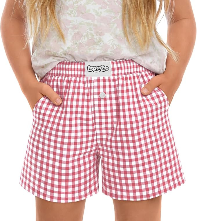 Girls Gingham Shorts Toddler Plaid Elastic Waist Short Pants Kids Loose Casual Summer Bottoms wit... | Amazon (US)