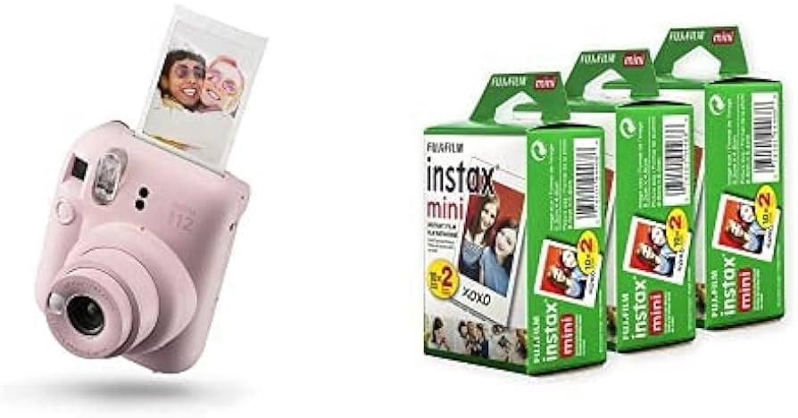 Fujifilm Instax Mini 12 Instant Camera (Blossom Pink) Bundle with Instax Mini Film, White Multi-P... | Amazon (CA)