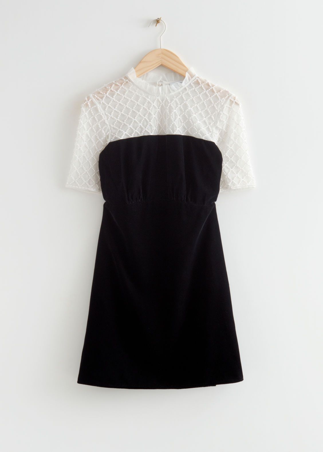 Velvet and Pearl Embellished Mini Dress | & Other Stories US