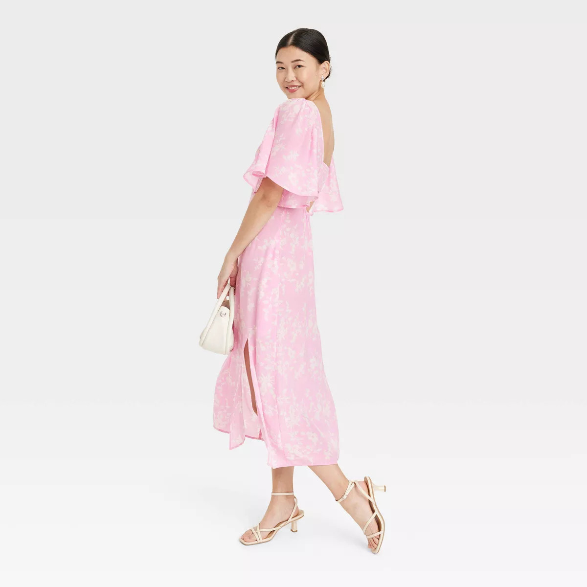 Women's Crepe Flutter Short Sleeve Midi Dress - A New Day™ | Target