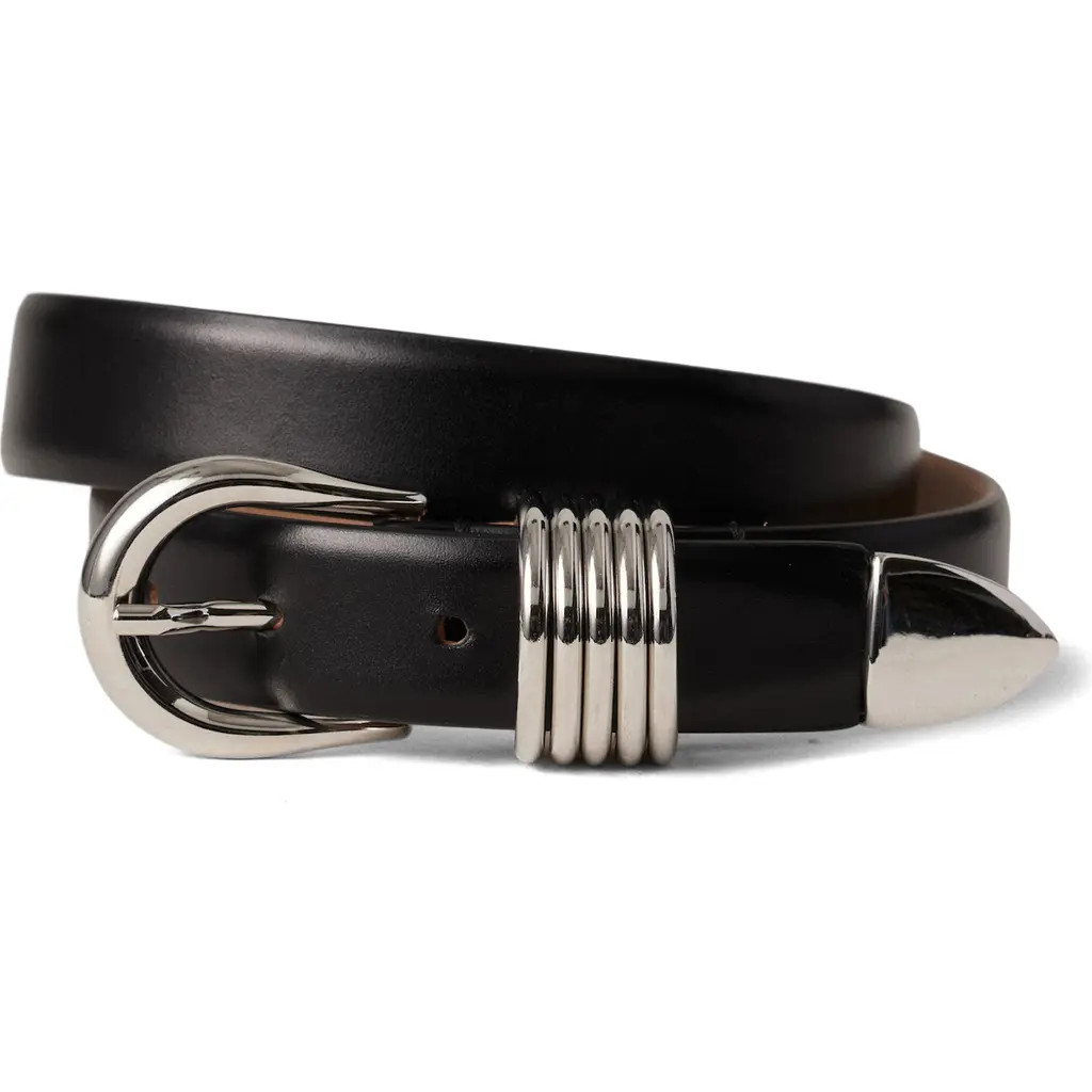 Déhanche Hollyhock Leather Belt in Black/silver at Nordstrom, Size Small | Nordstrom