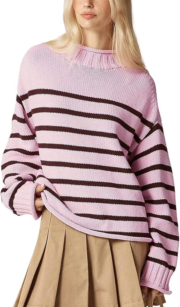 Women's Oversized Roll Neck Sweater Long Sleeve Chunky Knit Pullover Cozy Fall Winter Tops Casual... | Amazon (US)