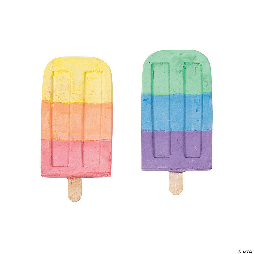 2" x 4" Ice Pop Treat-Shaped Multicolor Sidewalk Chalk - 12 Pc. | Oriental Trading Company