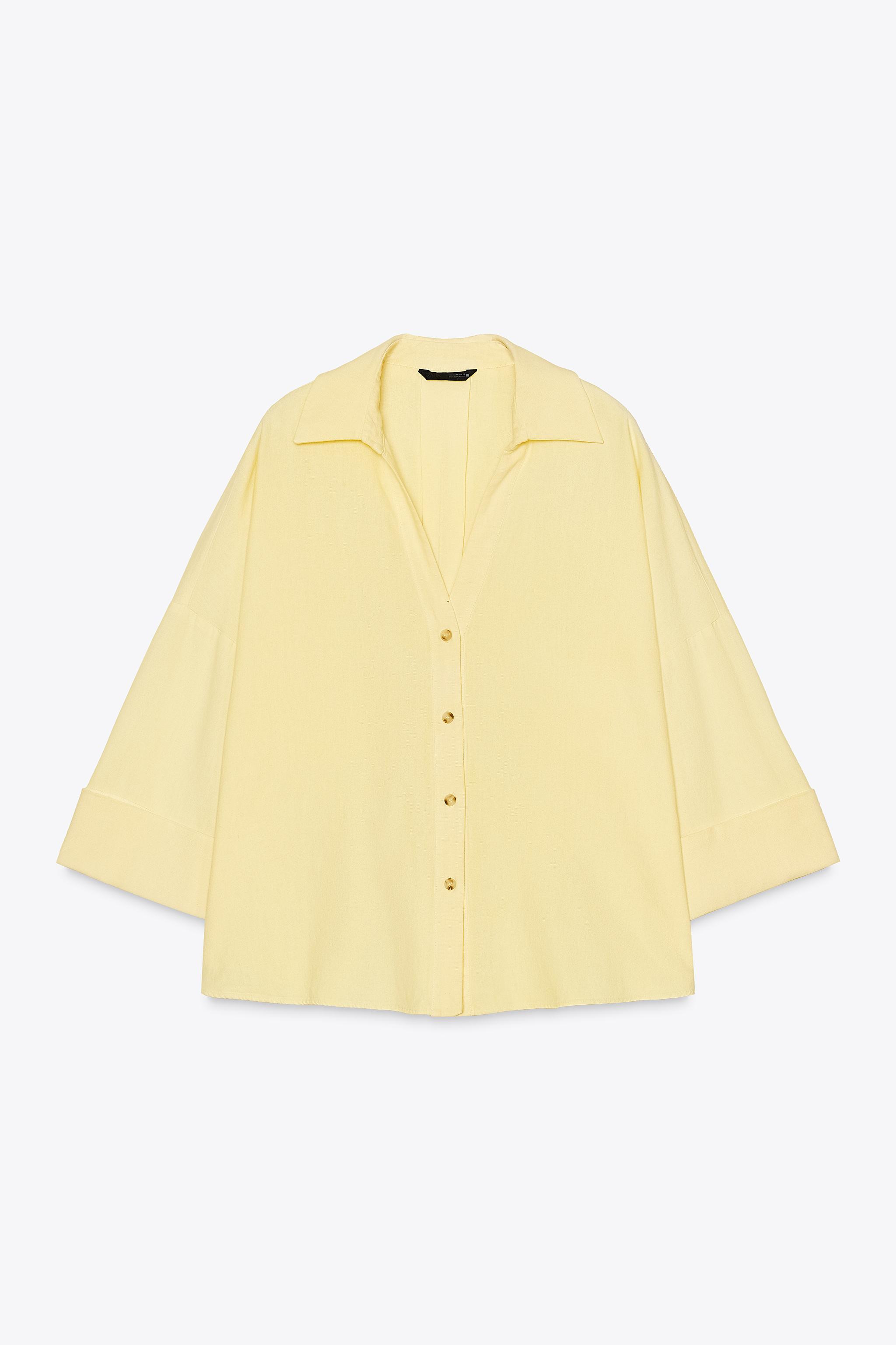 WIDE SLEEVE LINEN SHIRT | Zara US