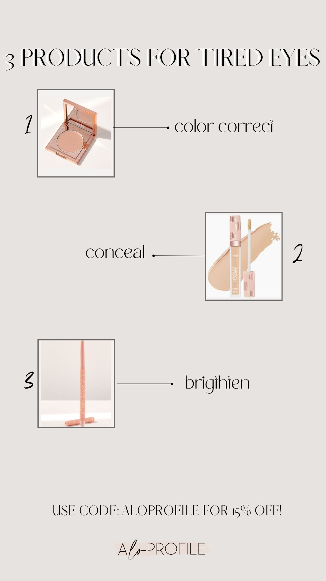 My Top 3 products to conceal tired eyes✨ 

Concealer shade: 32N & color corrector shade: light-medium

code: ALOPROFILE to save sitewide on Tarte products

 

 #LTKSaleAlert #LTKStyleTip #LTKBeauty