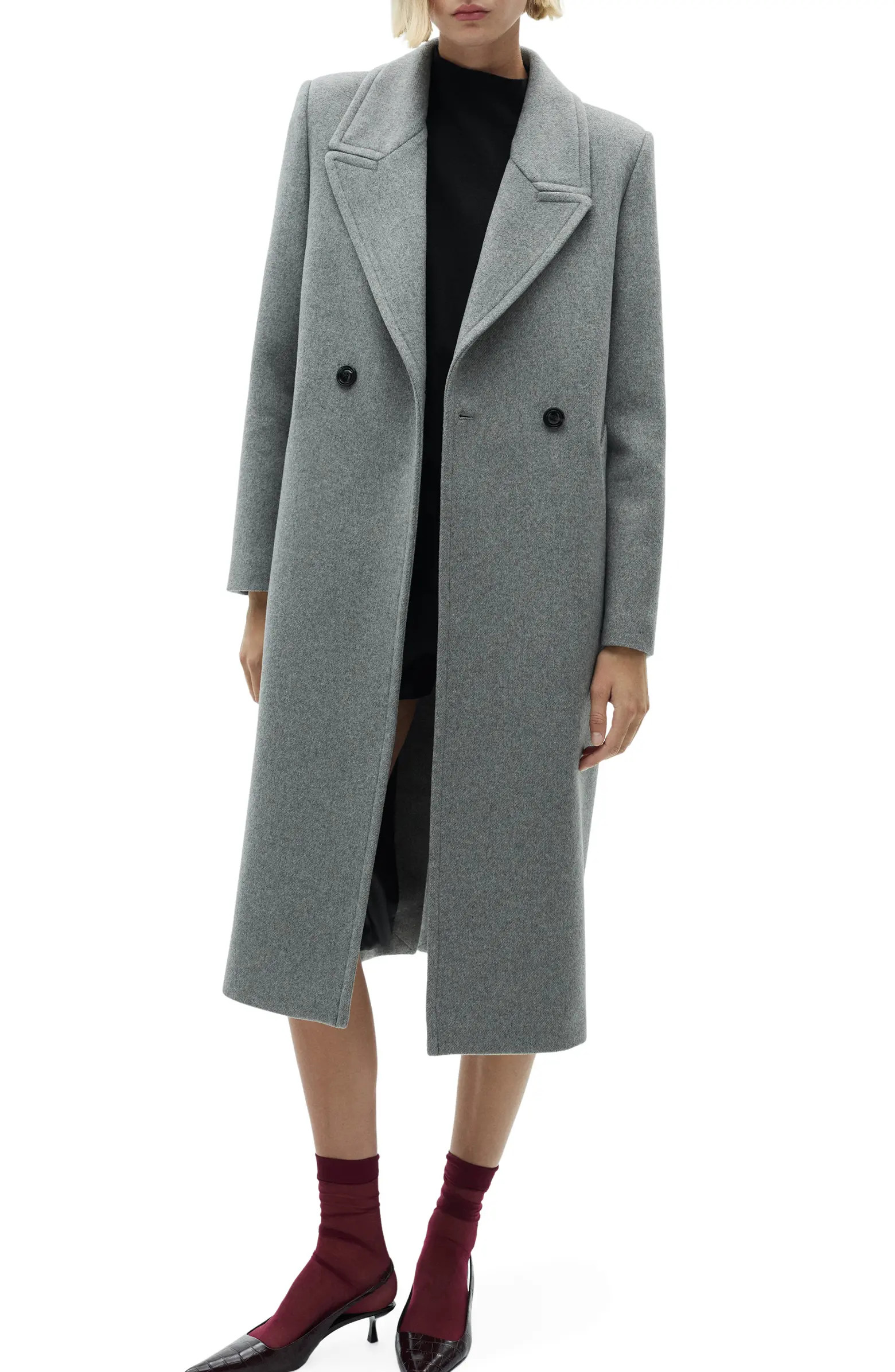 MANGO Double Breasted Coat | Nordstrom | Nordstrom