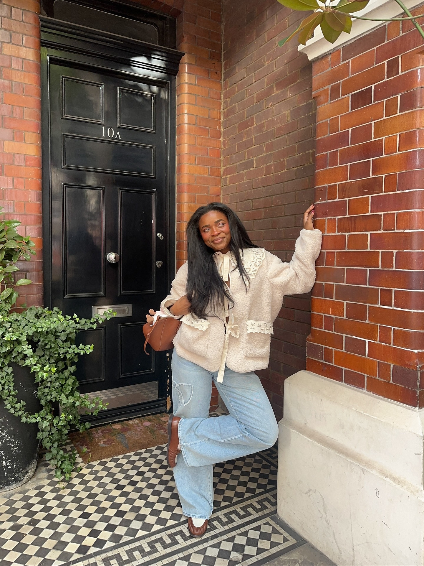 pov: we sip + paint together 🎨🤍🧸 @tocca 

a cozy autumn day in London sipping and painting with @harliebriggsart_ at @amiewinestudio to celebrate the launch of a new fragrance with @tocca 💋

wearing the coziest teddy bear jumper from asos, PacSun bow jeans, lounge loafers + my trusty polene bag cyme bag 🧸

#romanticizeyourlife #autumninlondon #asosfashion #falloutfit #softblackgirl

#LTKFindsUnder100 #LTKStyleTip