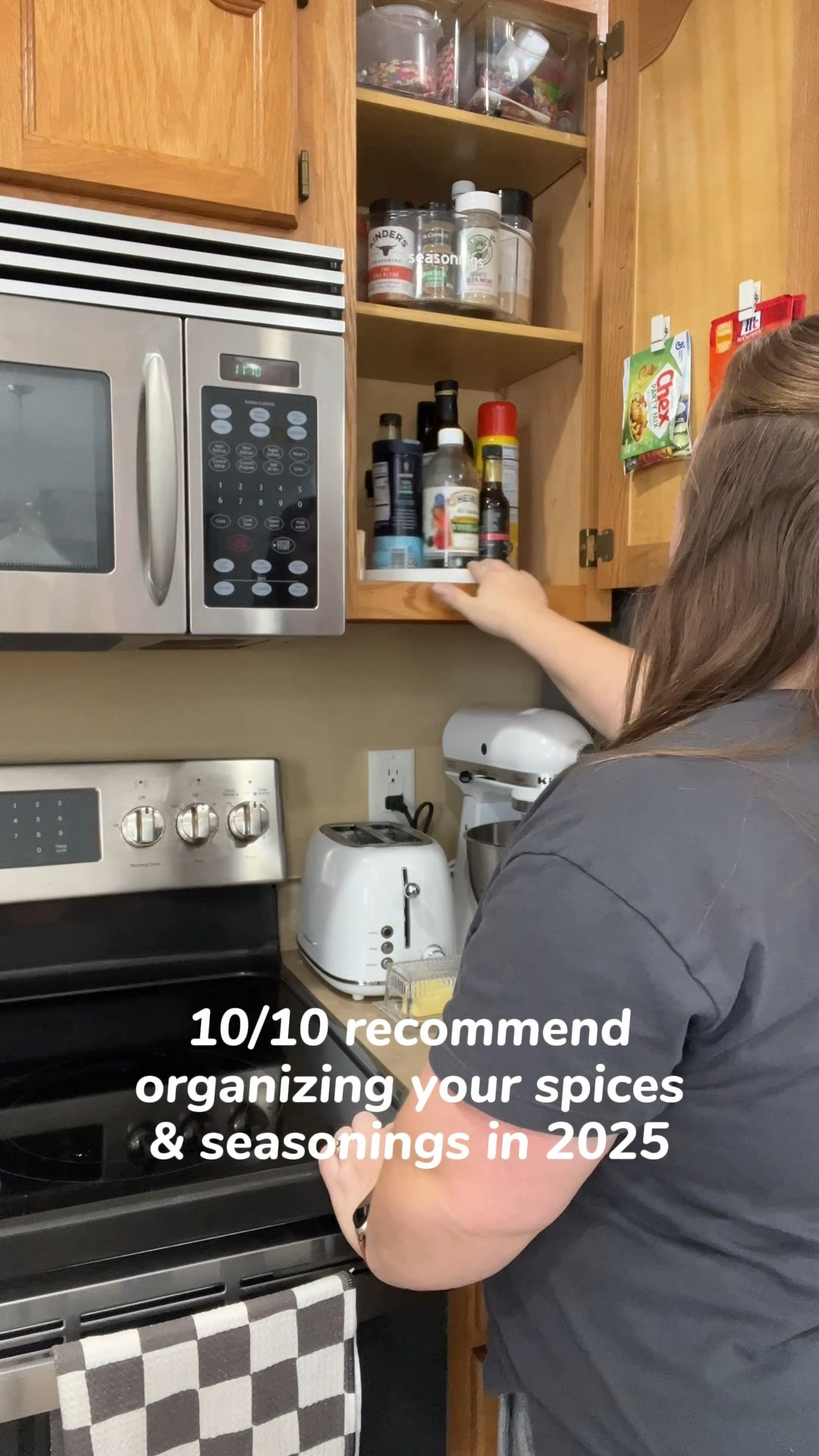 Organizing spices with lazy susans and clear bins. Kitchen organizationn

#LTKHome