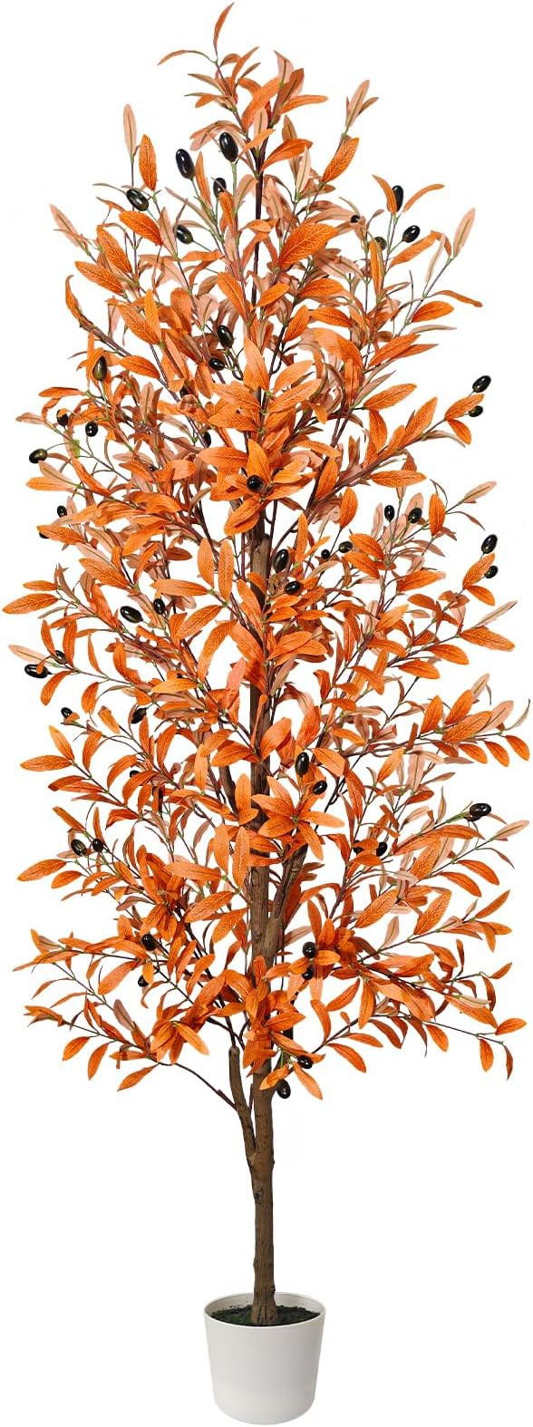 Artificial Olive Tree, Fall Tree for Outdoor Indoor Porch Entryway, Orange Potted Fake Tall Plant... | Amazon (US)