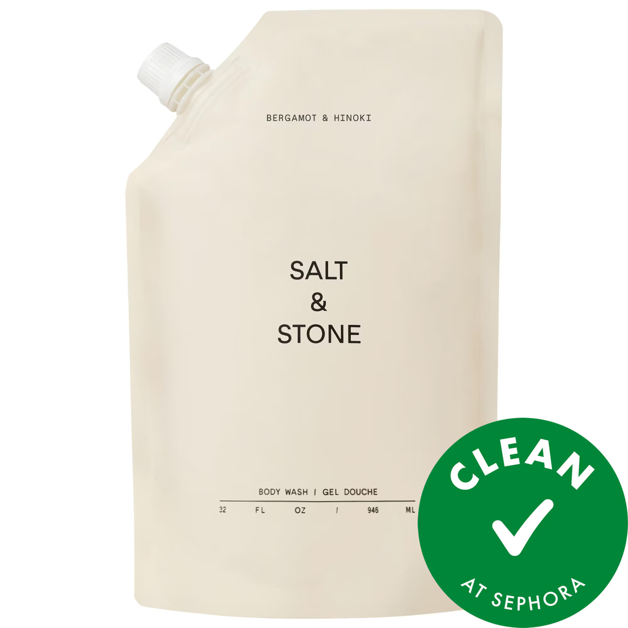 Salt & Stone Bergamot & Hinoki Refillable Body Wash with Niacinamide + Probiotic 32 oz | Sephora (US)