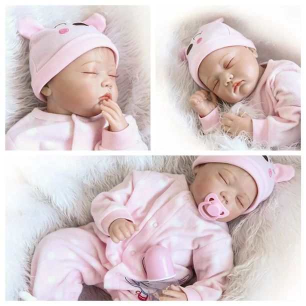 UBesGoo 22" Handmade Lifelike Baby Girl Doll Silicone Vinyl Reborn Newborn Dolls for Children Gif... | Walmart (US)