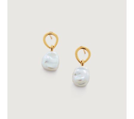 Nura Keshi Pearl Drop Earrings | Monica Vinader (US)