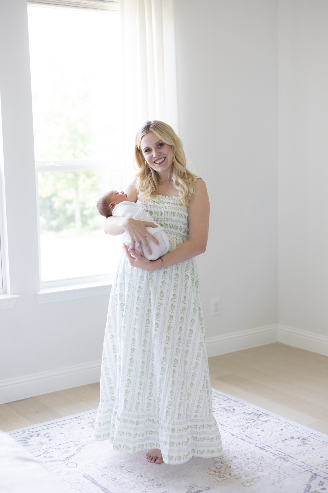 This dress looks exactly like hill house but is way cheaper! Super cute and comfortable! Was the perfect dress for me to feel confident in and wear in our newborn photos. Also works great with a bump 

#LTKFamily #LTKStyleTip #LTKBump