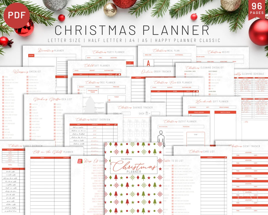 Christmas Planner Printable, Holiday Planner, Gift Budget Planner, Xmas Planner, Christmas Gift L... | Etsy (US)