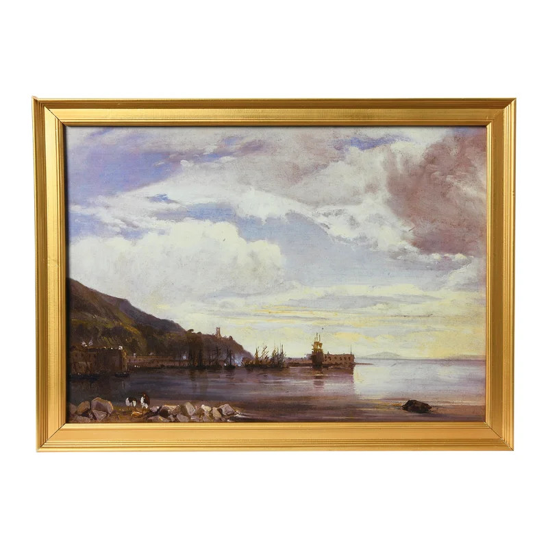 Watercolor Seascape Print With Wood Frame | Wayfair North America
