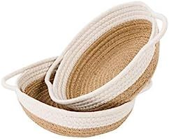 Goodpick 2pack Cotton Rope Basket - Woven Storage Basket - 9.8" x 8.7" x 2.8" Small Rope Baskets ... | Amazon (US)