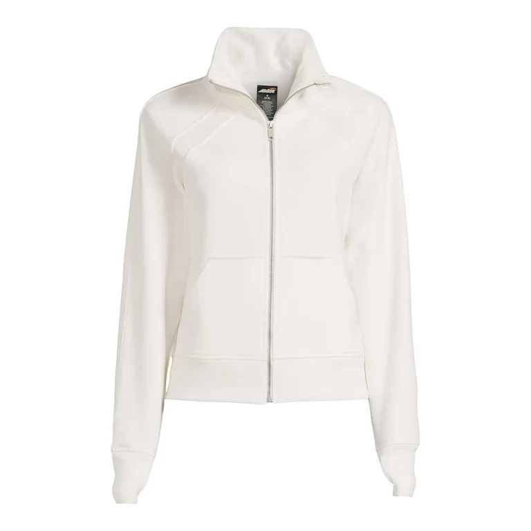 Avia Women's Plush Mixed Rib Mock Neck Full Zip Jacket, Sizes XS-XXXL | Walmart (US)