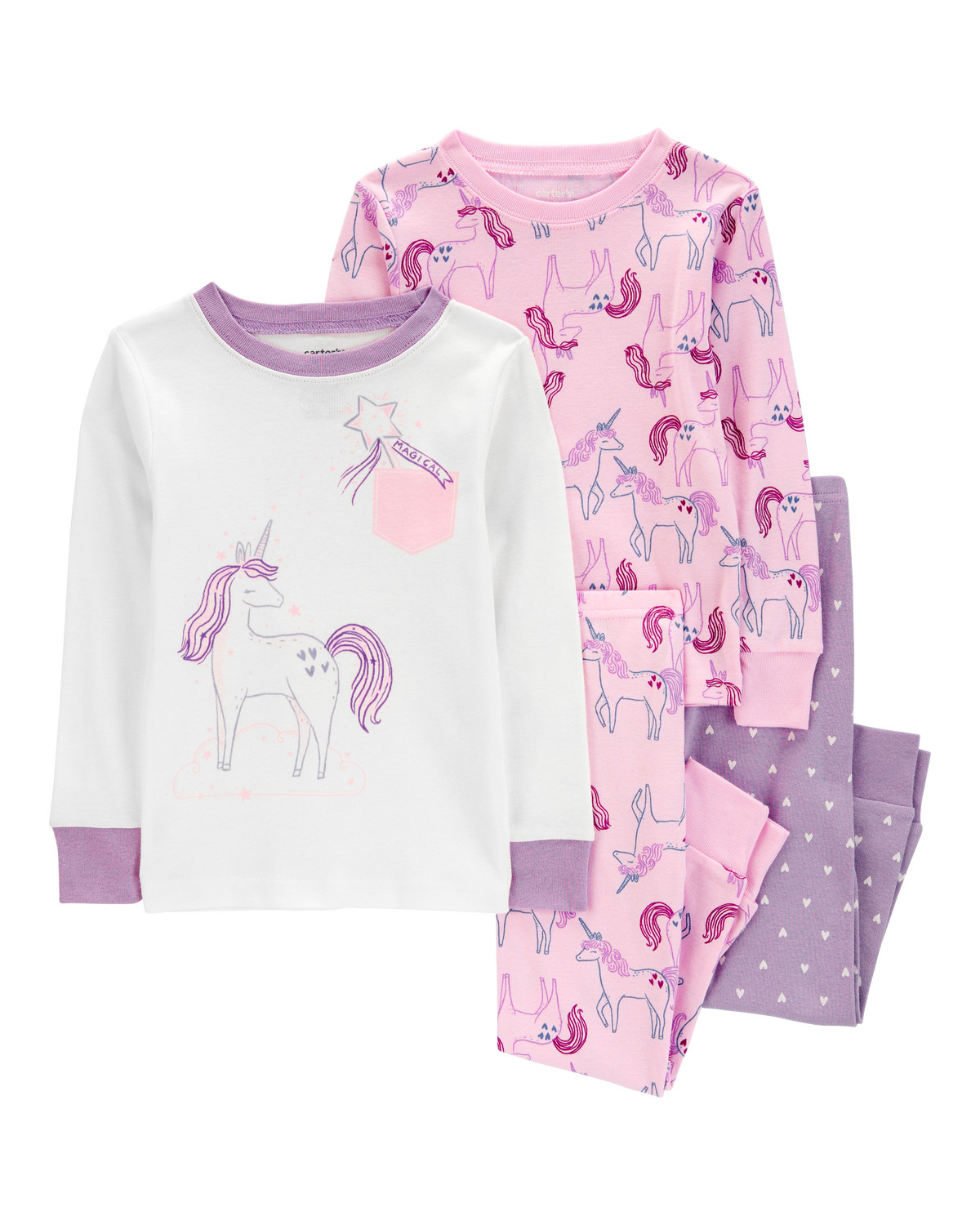 Toddler 4-Piece Unicorn 100% Snug Fit Cotton Pajamas | Carter's Inc