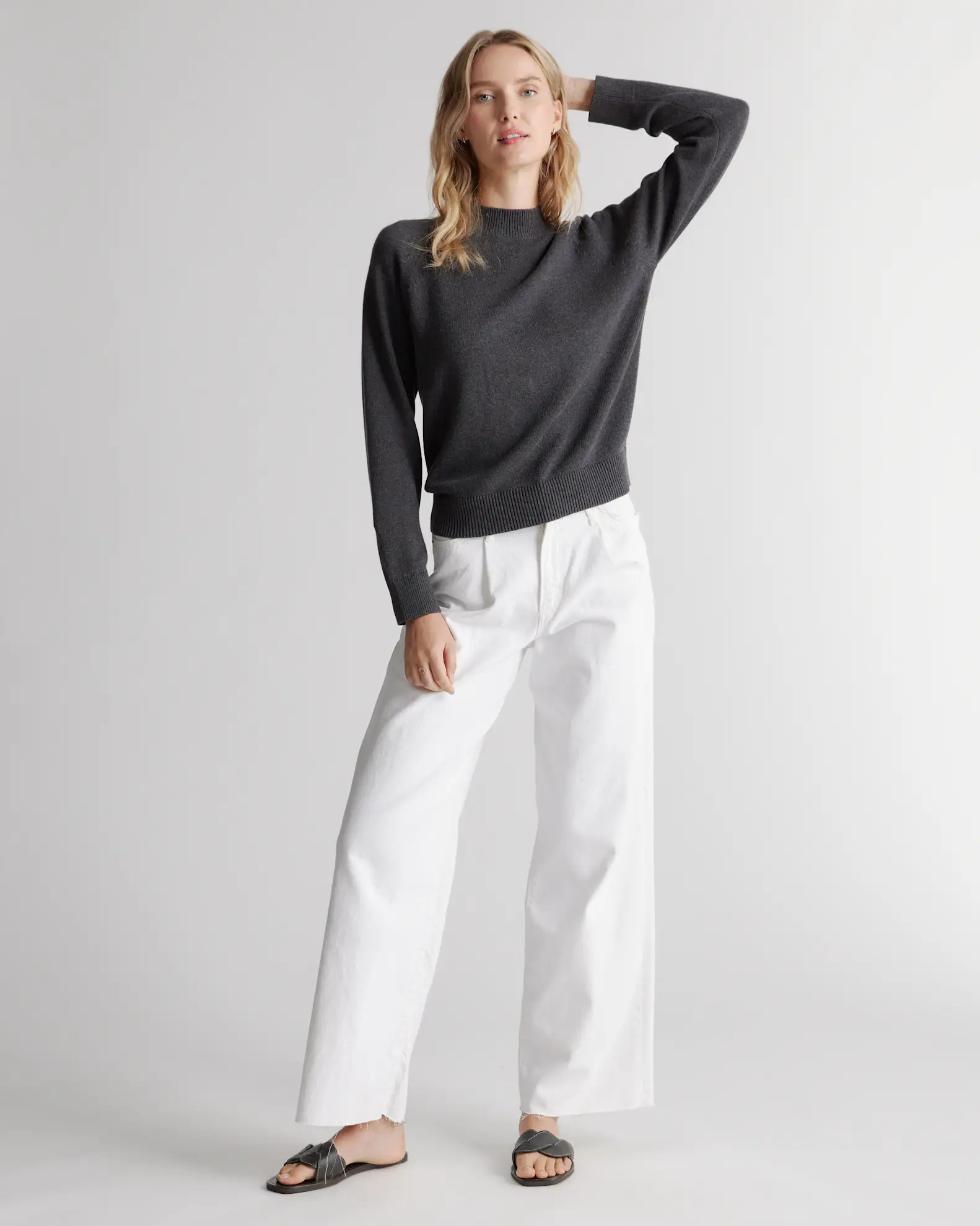 100% Organic Cotton Mock Neck Sweater | Quince