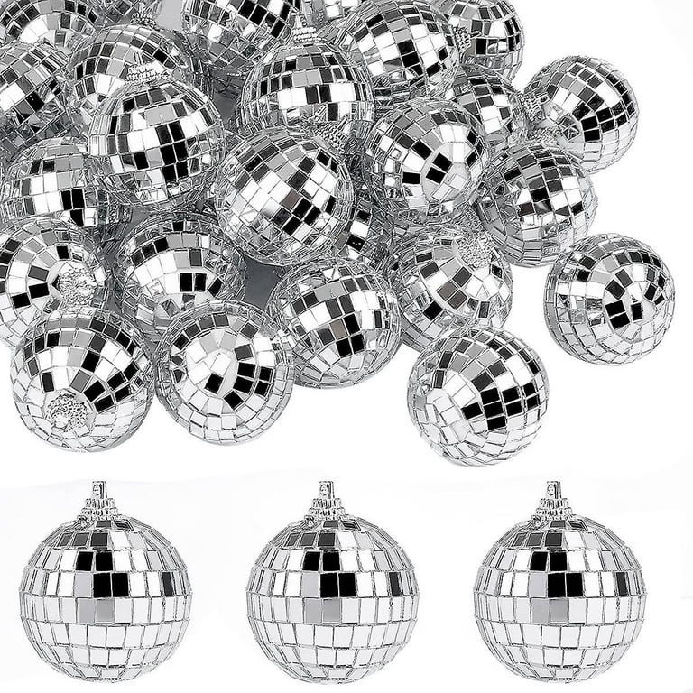 30 PCS Mirror Disco Balls,2 Inch Silver Reflective Mirror Ball,Hanging Ball Ornament for Christma... | Walmart (US)
