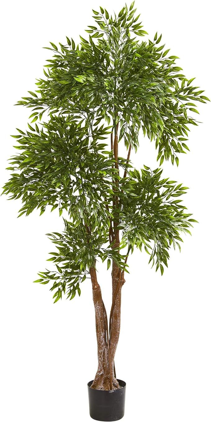 Nearly Natural 69in. Ruscus Artificial Tree UV Resistant (Indoor/Outdoor) | Amazon (US)