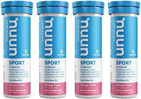 Amazon.com: Nuun Sport: Electrolyte Drink Tablets, Citrus Fruit, 4 Tubes (40 Servings) : Health &... | Amazon (US)