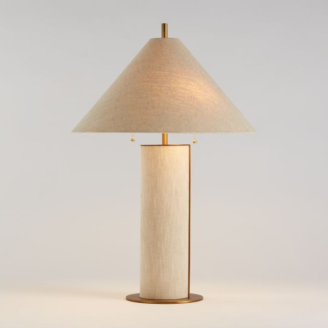 Remi Natural Linen Table Lamp 31.75 | Crate & Barrel