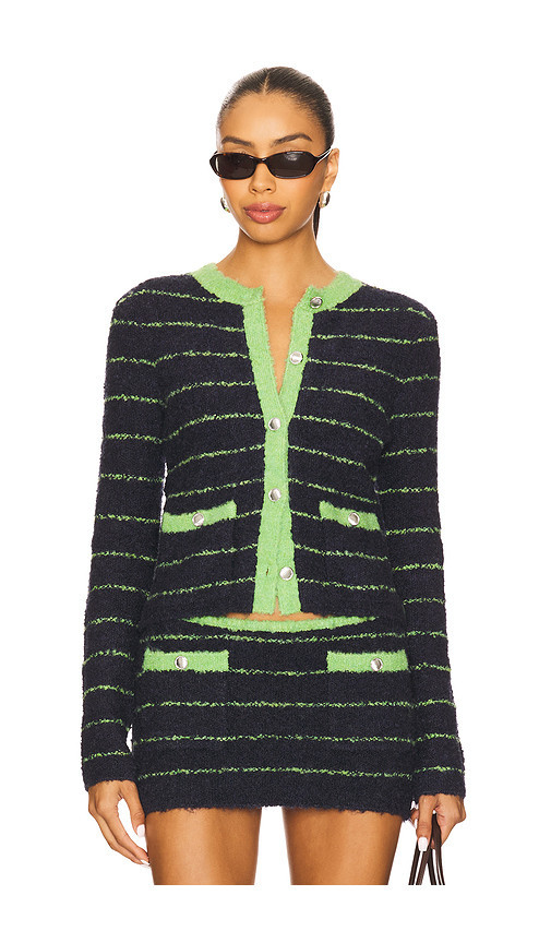 GUIZIO Carline Cardigan in Navy & Green. Size XXS | Revolve Clothing (Global)