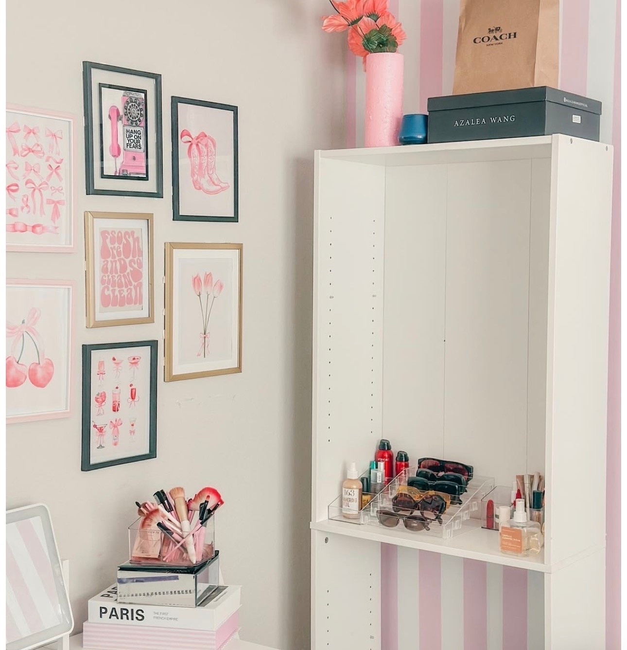 Slowly bringing my dream office/glam room to life! 💕 I finally added this pink and white striped peel-and-stick wallpaper, and it’s the perfect statement wall for a feminine workspace. If you’re looking for office/glam room decor, pink office inspiration, renter-friendly wallpaper, girly home office ideas, or an easy accent wall makeover, this is one of my favorite finds! 🎀

#LTKHome

Comment SHOP below to receive a DM with the link to this post on my LTK ⬇ https://liketk.it/6h9vq