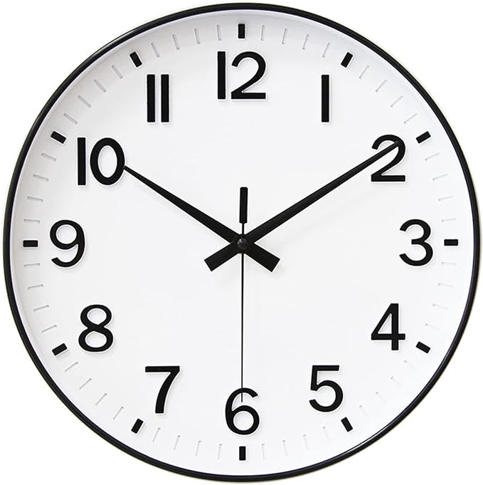 HZDHCLH White Analog Wall Clocks Battery Operated,12 inch Silent Non Ticking Modern Wall Clock fo... | Amazon (US)