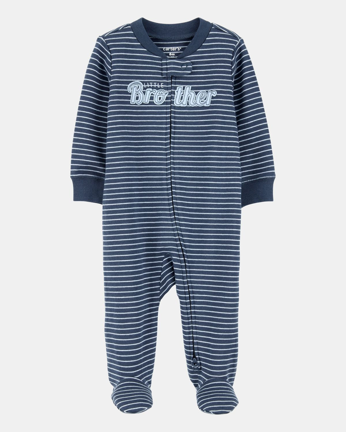 Baby Boy 'Little Brother' 2-Way Zip Cotton Sleep & Play Pajamas - Blue | Carter's Inc